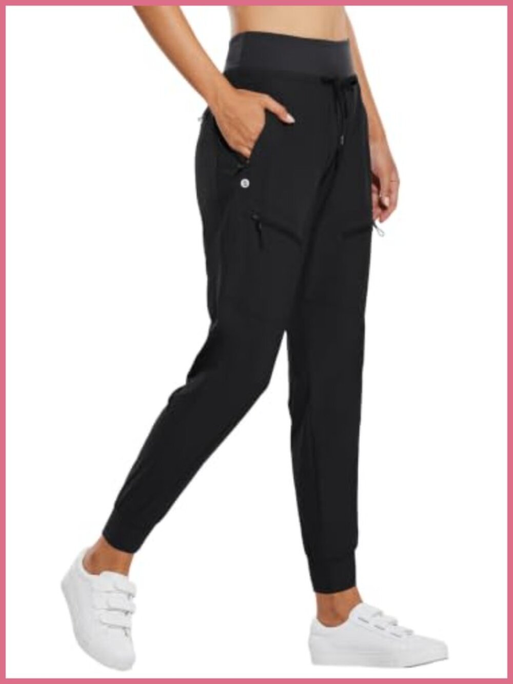 Lightweight Hiking Joggers with 5 Zippered Pockets UPF 50+ High Waist